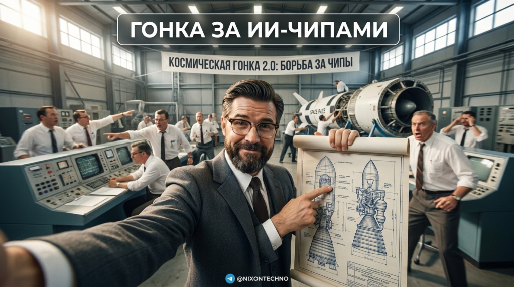 Технологическое соперничество между государствами в производстве ИИ-чипов.